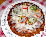 簡単！ハッシュドポテトdeハンバーグピザ作り方9写真