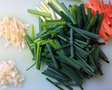青ネギと豆腐のにんにく炒め作り方1写真