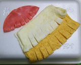 薄焼き卵＆ハムの３色のバラ作り方3写真