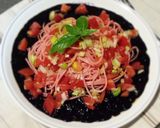 トマトとイカ墨de都農トマトパスタ作り方4写真