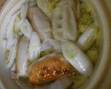土鍋で残った餃子入り味噌汁作り方4写真