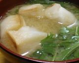 麩と水菜の味噌汁作り方4写真