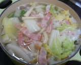 こころもポッ。白菜とベーコンの生姜スープ作り方3写真