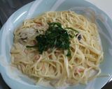 鮭フレークときのこのクリームパスタ作り方5写真