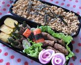 【弁当飯】鶏そぼろサンドdeそぼろ飯作り方8写真