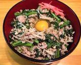 挽肉と春菊のビタミン補給丼作り方12写真