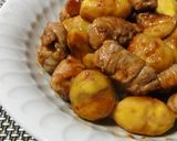 栗とクルクル豚肉の甘辛炒め作り方6写真