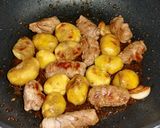 栗とクルクル豚肉の甘辛炒め作り方5写真