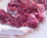 カレー用豚肉又は豚塊肉で中華炒め作り方1写真