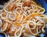 お弁当、ランチに♪冷凍唐揚げで親子うどん作り方7写真