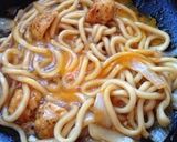 お弁当、ランチに♪冷凍唐揚げで親子うどん作り方7写真