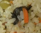 梅と野沢菜としらすのご飯作り方5写真