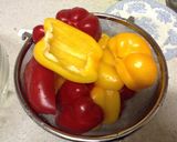 パプリカの鶏肉エビづめ作り方2写真