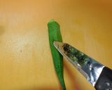 わさび風味　オクラのなめたけ和え　どすぇ作り方2写真