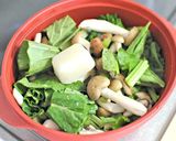 きのこと小松菜の玉ねぎ氷梅バターパスタ作り方3写真