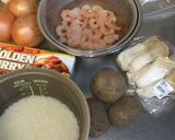 パパ 料理 エリンギ＆エビのカレーライス作り方1写真