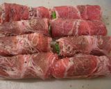 オクラとチーズのブタ肉巻き。作り方3写真