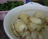 あけびとバジルのクリームパスタ作り方2写真