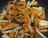 南瓜とベーコンのガリバタ炒め♪カレー風味作り方6写真