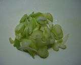 セロリと豚こまのカレー炒め作り方1写真