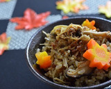 自家製肉の佃煮で簡単きのこのおこわ風ご飯作り方6写真