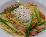 ベーコンとアスパラのパスタ 温玉のせ作り方5写真