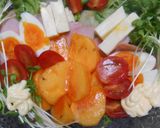 柿とレタスとロースハム入りサラダ作り方11写真