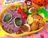 キャラ弁☆ハロウィン紫スカル作り方3写真