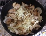 鳥ももとキノコの味噌クリームパスタ作り方3写真