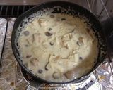 鳥ももとキノコの味噌クリームパスタ作り方4写真
