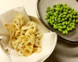 おつまみに♪レンコンと枝豆のマヨポン和え作り方1写真