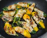ツルムラサキとかぼちゃの肉巻き作り方5写真