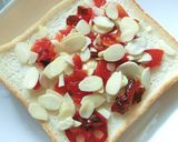 福神漬けとアーモンドのカレー風味トースト作り方2写真