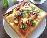 福神漬けとアーモンドのカレー風味トースト作り方4写真