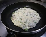 牡蠣とツルムラサキのお好み焼き作り方2写真