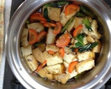 母の味青菜と厚揚の卵落し無水鍋使用作り方5写真