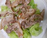 豚小間肉ときのこ炒めに卵のせ作り方7写真