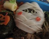 ハロウィンミイラ弁当（キャラ弁）（幼稚園作り方3写真