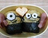 キャラ弁★ミニオンのおにぎり★のりたま味作り方4写真