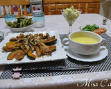かぼちゃとチキンと舞茸のソテー作り方5写真