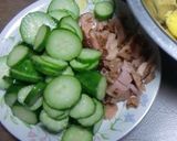 カルピスソフトで下味、焼豚入りポテサラ♫作り方3写真