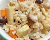 お米節約ヘルシー押し麦ご飯でたけのこご飯作り方13写真