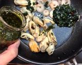 パーナ貝とエビの大葉ジェノベーゼ・パスタ作り方3写真