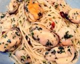 パーナ貝とエビの大葉ジェノベーゼ・パスタ作り方8写真