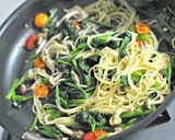 たっぷりほうれん草のおかずパスタ作り方6写真