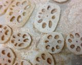 細めの蓮根で挟み揚げ作り方5写真