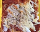簡単‼︎照り焼きパンピザ作り方5写真
