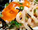 簡単ずぼらご飯☆温玉のせ明太子うどん作り方3写真