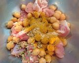 チキンとひよこ豆のカレー炒め作り方1写真