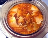 大根たっぷり！豚ひき肉でピリ辛麻婆鍋作り方4写真